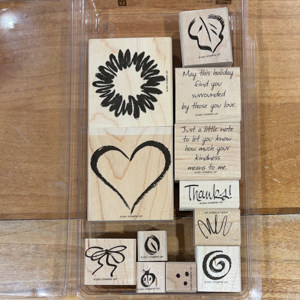Stampin' Up! SKETCH IT Heart and Holiday Rubber Stamp Set